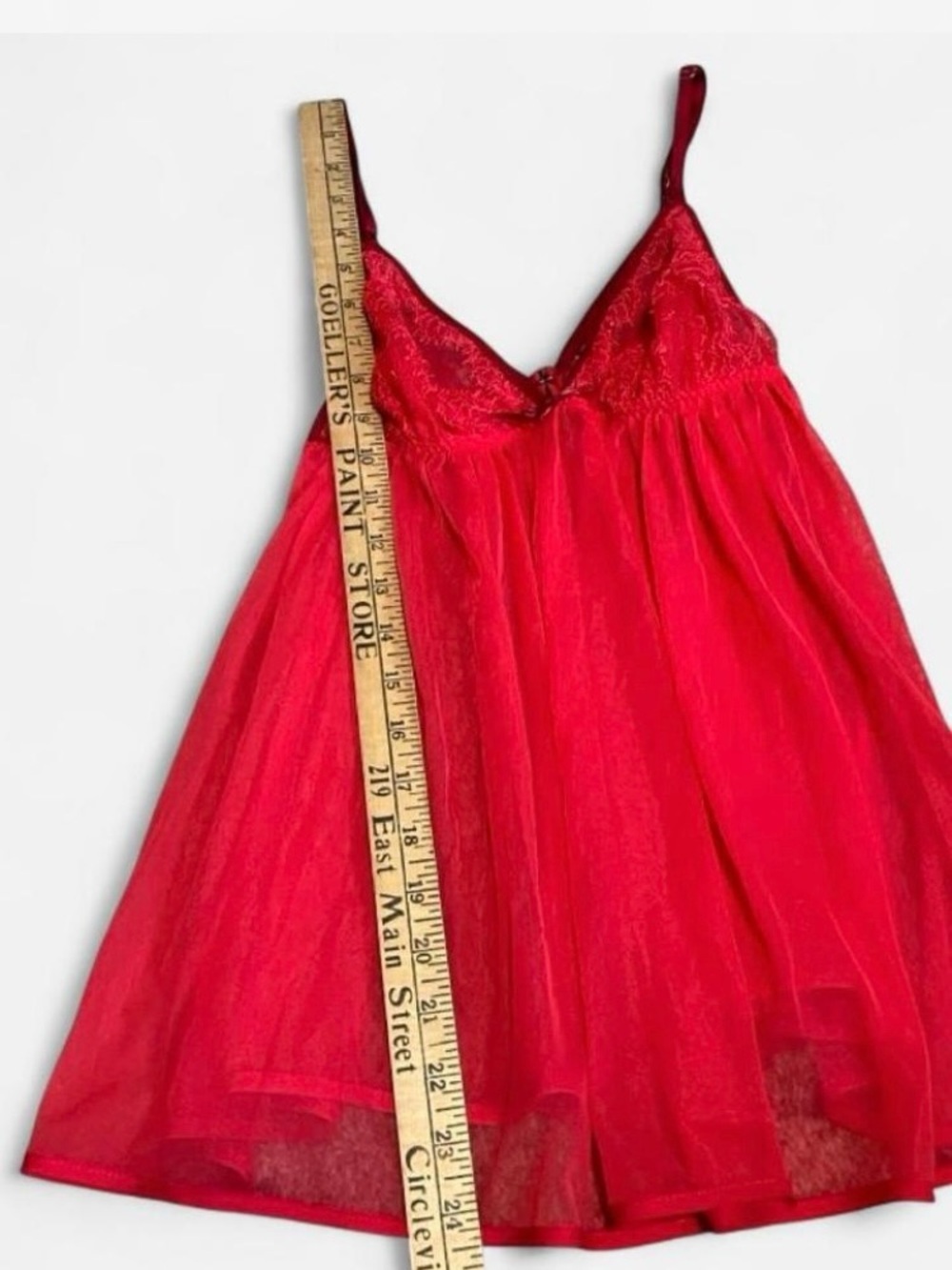 Victoria's Secret Y2K Sheer Mesh & Lace Babydoll Chemise Red Size S - Picture 4 of 7